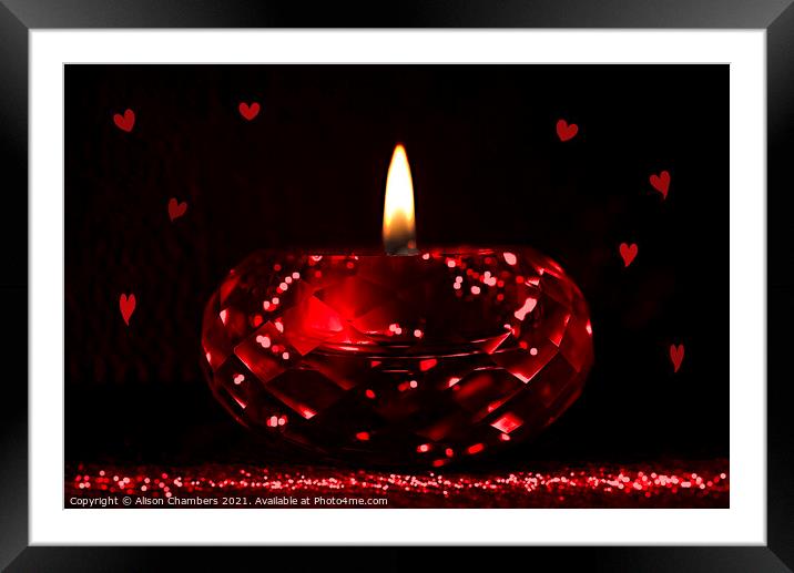 Candle Framed Mounted Print by Alison Chambers