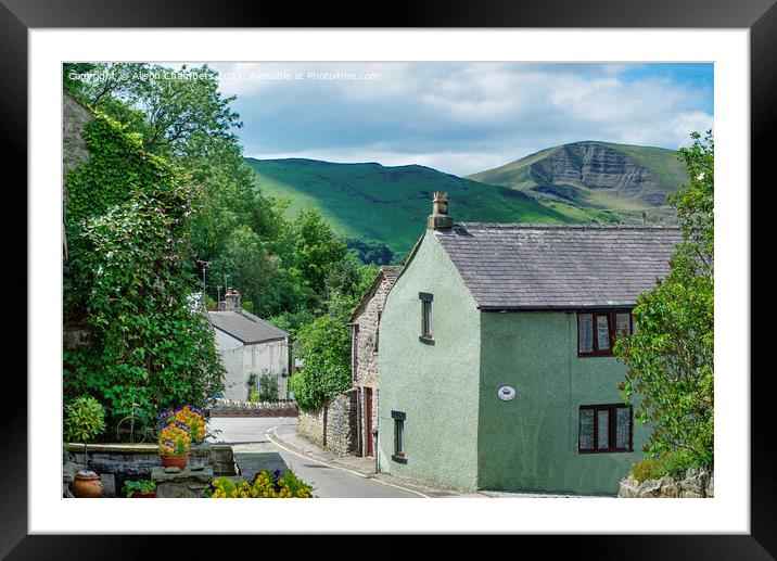 Cottages And Mam Tor View Framed Mounted Print by Alison Chambers