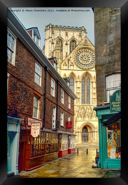 York Minster from Minster Gates Framed Print by Alison Chambers