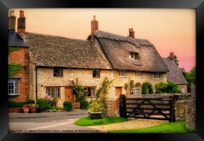 Ilmington Cottages Framed Print by Alison Chambers