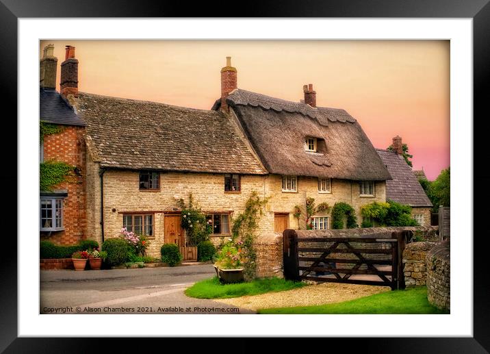 Ilmington Cottages Framed Mounted Print by Alison Chambers
