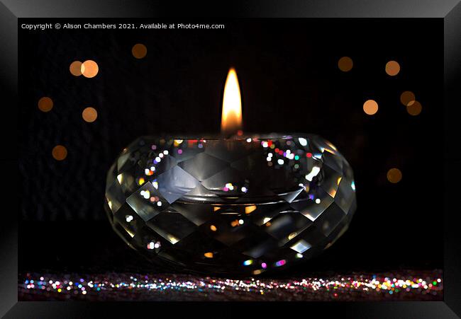 Sparkling Candlelight Framed Print by Alison Chambers