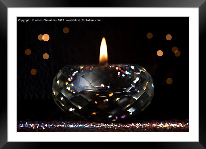 Sparkling Candlelight Framed Mounted Print by Alison Chambers