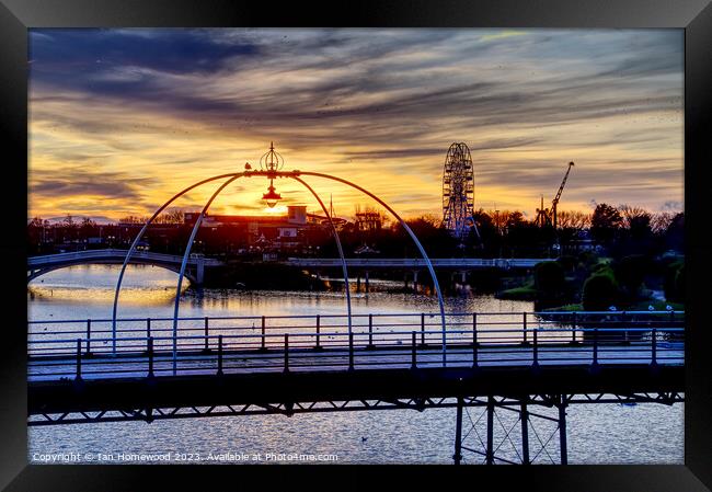 Southport Marine Lake at Sunset Framed Print by Ian Homewood