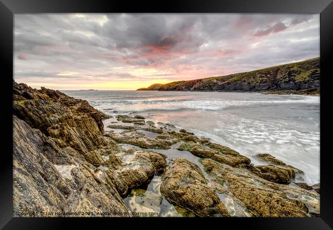 Sunset at Whitesands Bay, Pembrokeshire, Wales Framed Print by Ian Homewood
