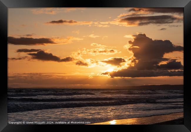 Sunset at The Beach  Framed Print by Steve Huggett