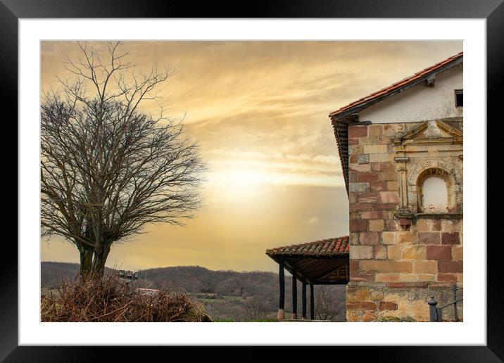 sunset from catholic church in the countryside Framed Mounted Print by David Galindo