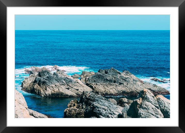 Cliff with rocks Framed Mounted Print by David Galindo