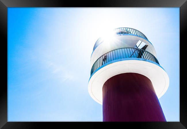 vertical view of sea lighthouse Framed Print by David Galindo