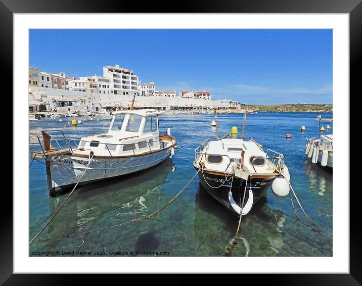 Menorca, Bay at Carla Fonts Framed Mounted Print by David Mather
