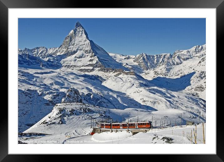 Matterhorn and mountain railway Framed Mounted Print by David Mather