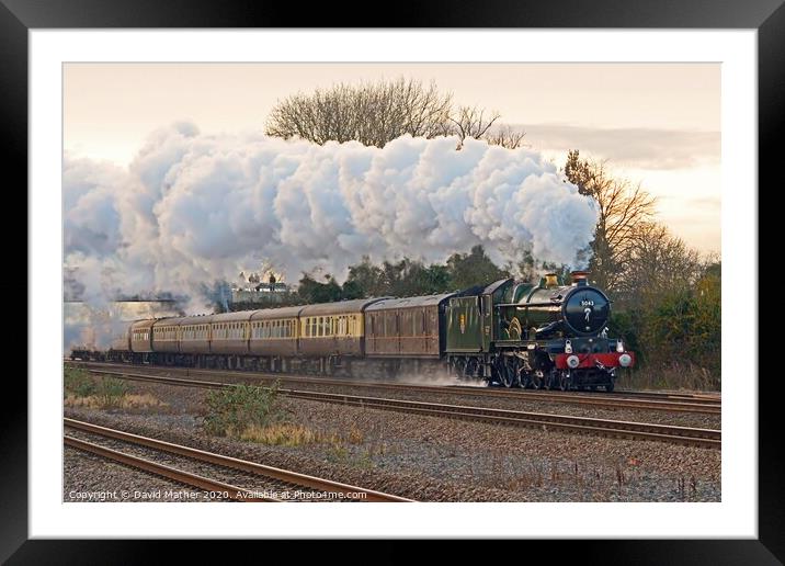 GWR Castle 5043 Earl of Mount Edgcumbe races towards York Framed Mounted Print by David Mather