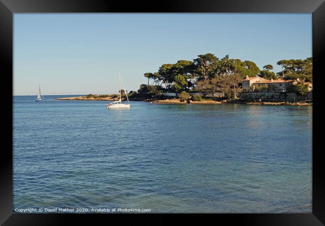 Bay at Cap d'Antibes, South of France Framed Print by David Mather