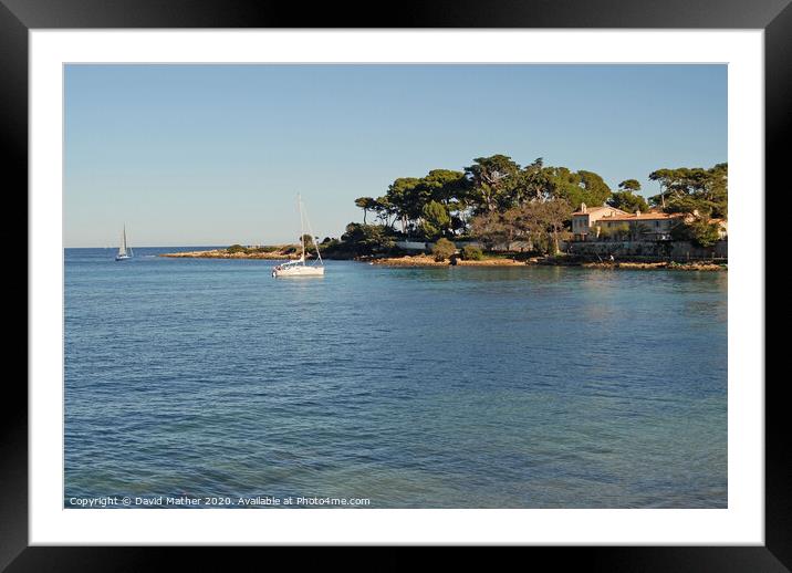 Bay at Cap d'Antibes, South of France Framed Mounted Print by David Mather