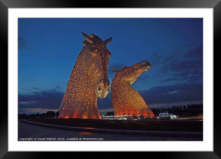 The Kelpies Framed Mounted Print by David Mather