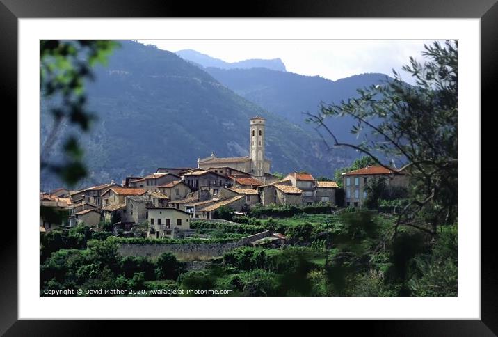 Perched Village Framed Mounted Print by David Mather