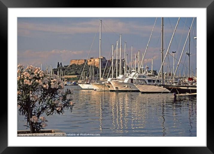 The Port, Antibes. Framed Mounted Print by David Mather