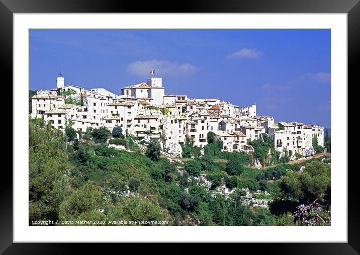 Tourett sur Loup, South of France Framed Mounted Print by David Mather