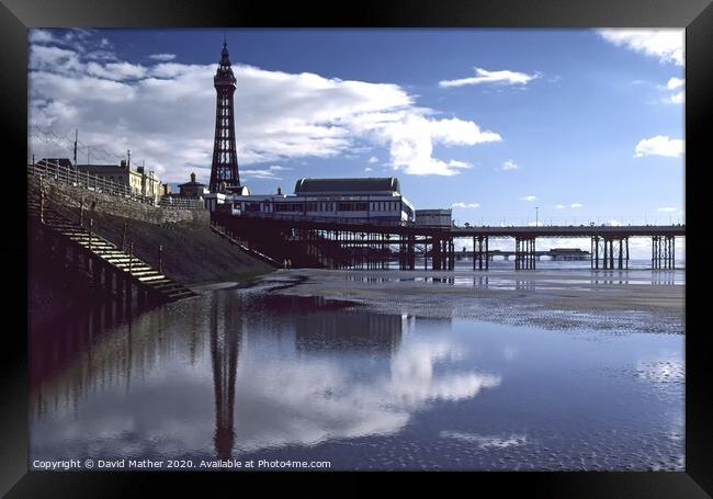 Tide's out at Blackpool Framed Print by David Mather
