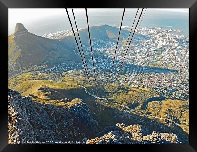 Down the cable car from Table Mountain Framed Print by David Mather