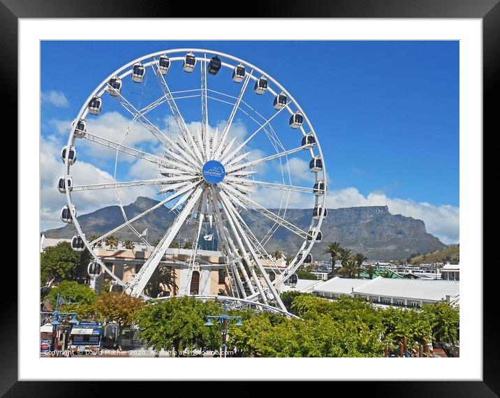 The Cape Wheel and Table Mountain, South Africa Framed Mounted Print by David Mather