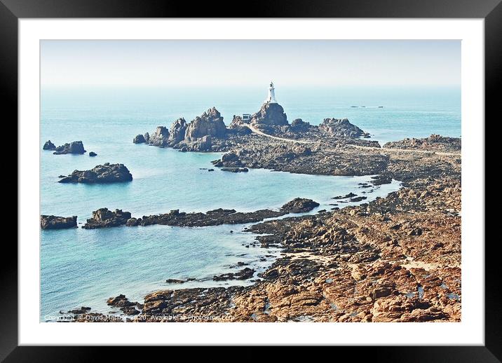 Lighthouse at Corbiere, Jersey, Channel Islands Framed Mounted Print by David Mather