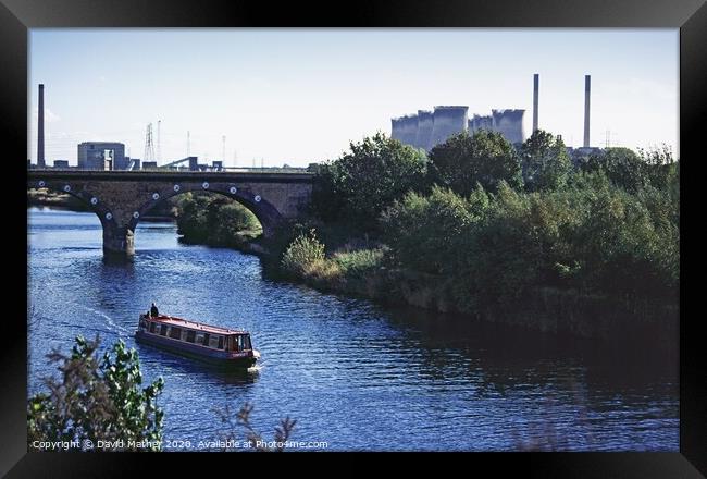 River Aire at Ferrybridge, West Yorkshire Framed Print by David Mather