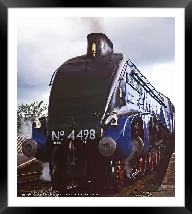 A4 at rest on the Settle and Carlisle Railway Framed Mounted Print by David Mather