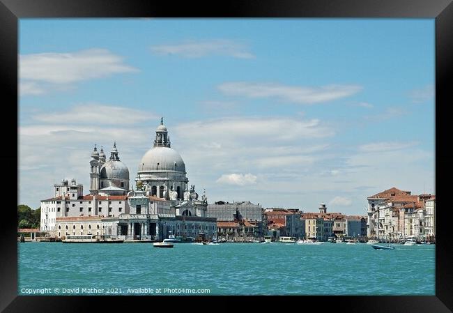 Venice waterfront Framed Print by David Mather