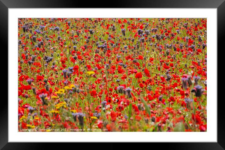 meadow  field Framed Mounted Print by Simon Johnson