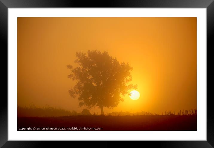 Misty sunrise Framed Mounted Print by Simon Johnson