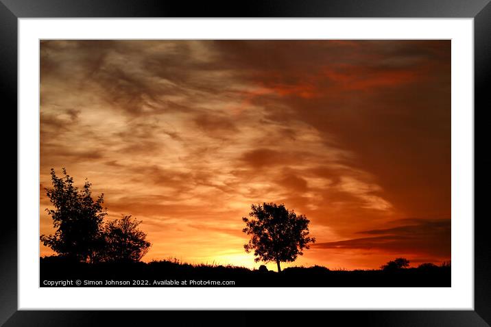 cotswold sunrise Framed Mounted Print by Simon Johnson