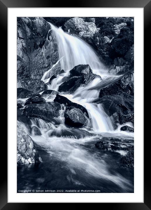 Waterfall and Mountain stream Framed Mounted Print by Simon Johnson