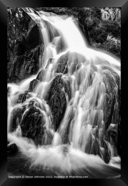 Waterfall Framed Print by Simon Johnson