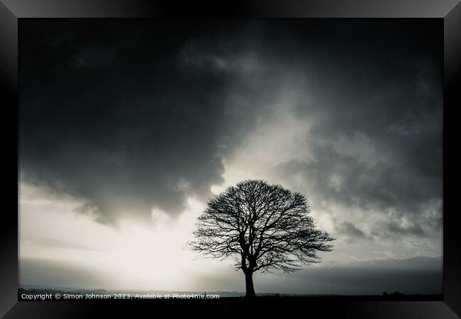 Approaching storm  Framed Print by Simon Johnson