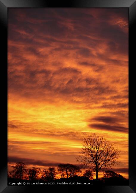 Cotswold Sunrise  Framed Print by Simon Johnson