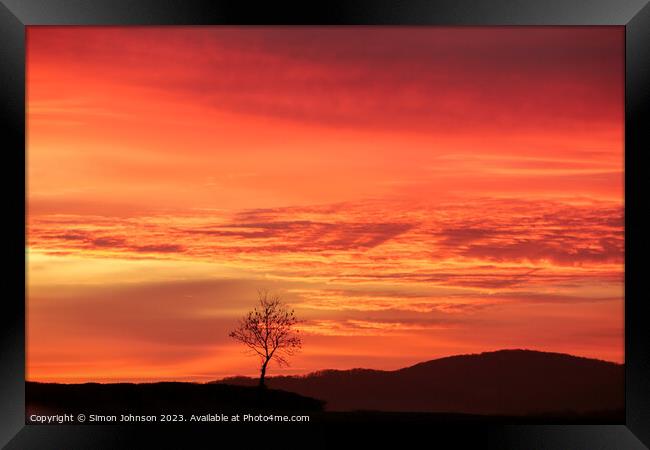 Sunset  Framed Print by Simon Johnson