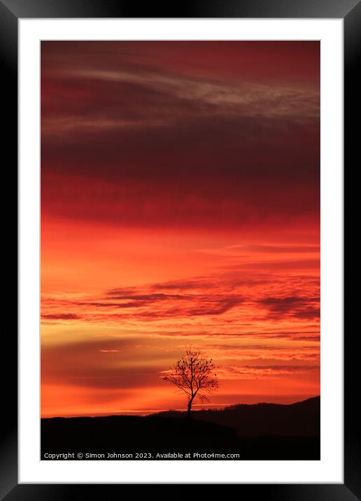Sunset  Framed Mounted Print by Simon Johnson