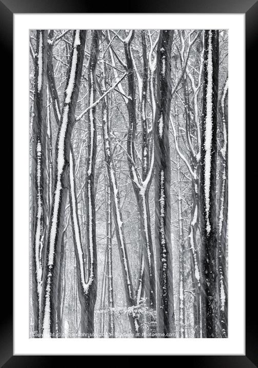 Frosted trees Framed Mounted Print by Simon Johnson