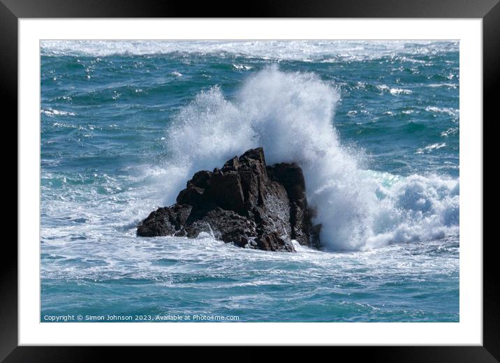 Storm Wave  Framed Mounted Print by Simon Johnson