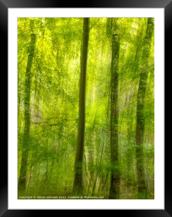 Woodland multiple exposure Framed Mounted Print by Simon Johnson