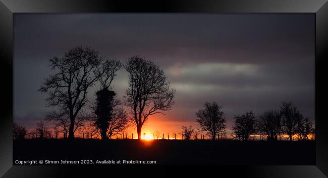 Cotswold Sunrise Framed Print by Simon Johnson