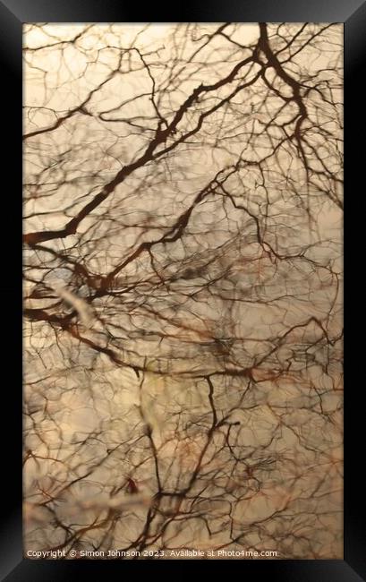 Water reflections Framed Print by Simon Johnson