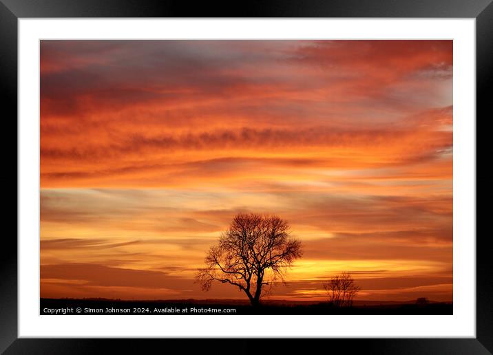 Cotswold Sunset  Framed Mounted Print by Simon Johnson