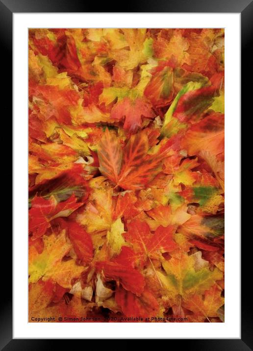 Autumn Collage with artistic blur Framed Mounted Print by Simon Johnson
