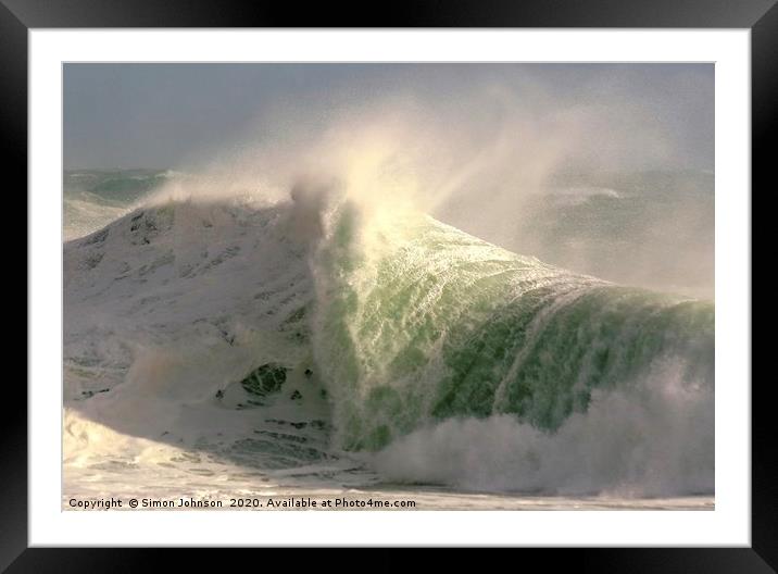 Suinlit Storm Wave  Framed Mounted Print by Simon Johnson