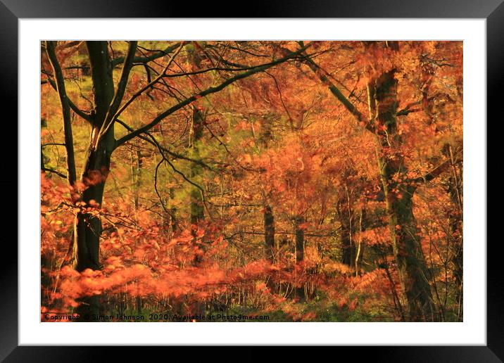 Autumn Wood and wind Framed Mounted Print by Simon Johnson