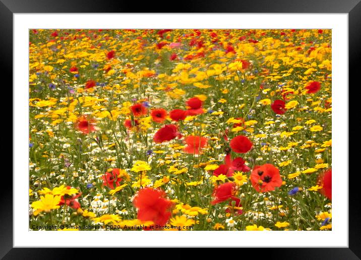 Summer meadow Framed Mounted Print by Simon Johnson