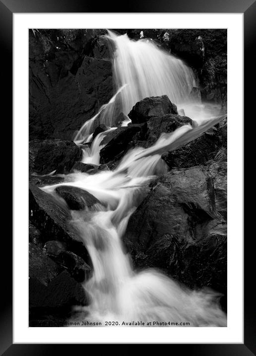  water cascade Framed Mounted Print by Simon Johnson