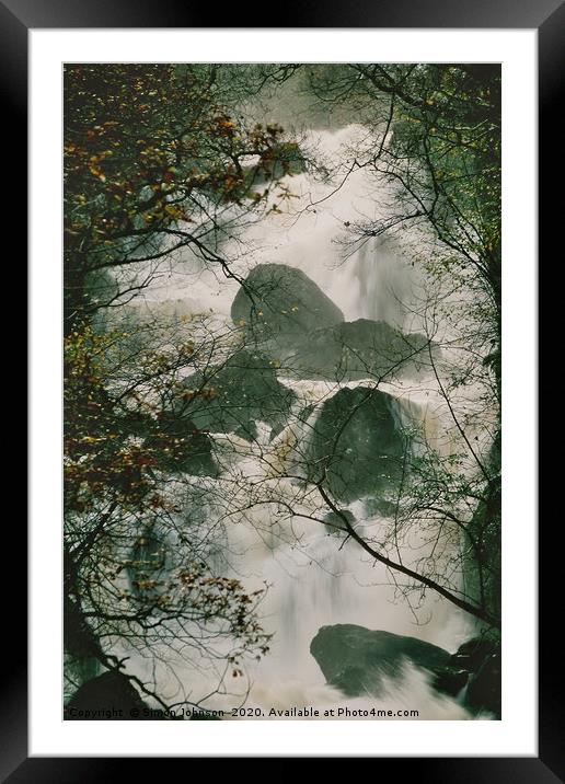 Lodore Falls  Framed Mounted Print by Simon Johnson